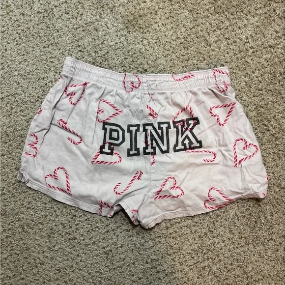 Victoria’s Secret Pink Candy Cane Heart Sleep Shorts Size XS | holiday | flirty - Picture 2 of 4
